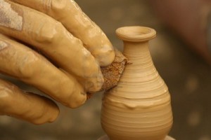 potters hand small vessel